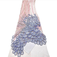 Tissu en dentelle de tulle perlé 3D floral de luxe NI.AI avec perles et paillettes, maille de haute qualité pour robes de mariée nigérianes et Asoebi