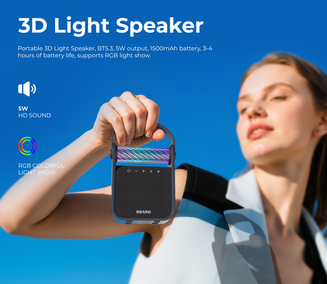 RGB Music Sync BT Speaker with Dynamic LED Effects, IPX7 Waterproof, TWS & 20W Boom Bass---indoor&outdoor Use