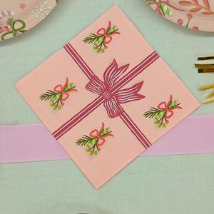 DAMAI - Juego de Vajilla Desechable con Temática Navideña en Rosa y Verde, Platos Redondos de Papel para Postre con Diseño de Bastón de Caramelo - Product Image 6