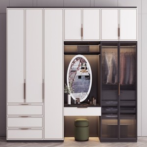 BALOM Custom Durable Modern Minimalist Fluted Glass Wardrobe with Drawers Freestanding <strong>Armoire</strong> for Bedroom Office &amp; Hotel - Product Image 3