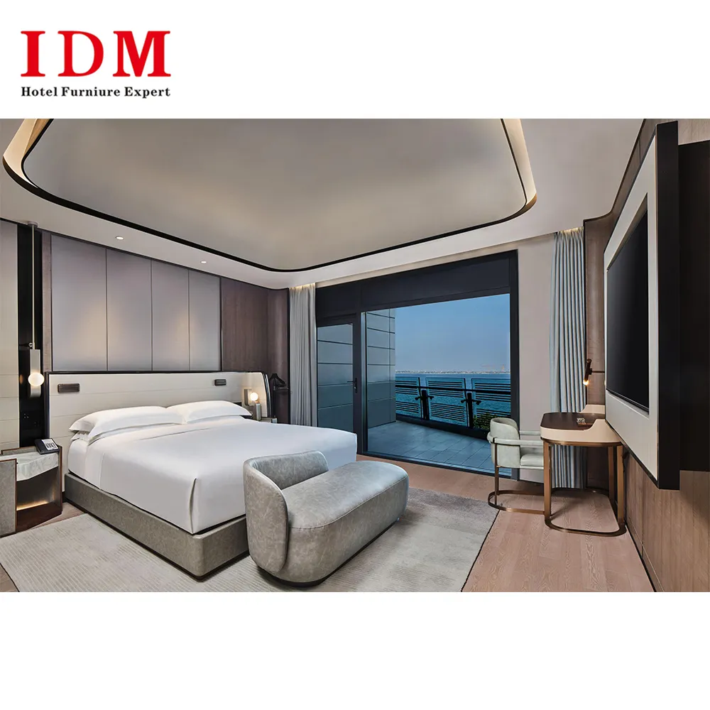IDM-A313工場商業カスタムモダンベッドルームセットフルホテルアパートメントスイート家具