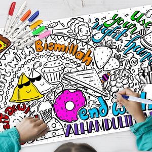 Pafu Ramadan Eid <span class=keywords><strong>cadeau</strong></span> pour les enfants effaçable réutilisable Eid Mubarak coloriage affiche - Product Image 6