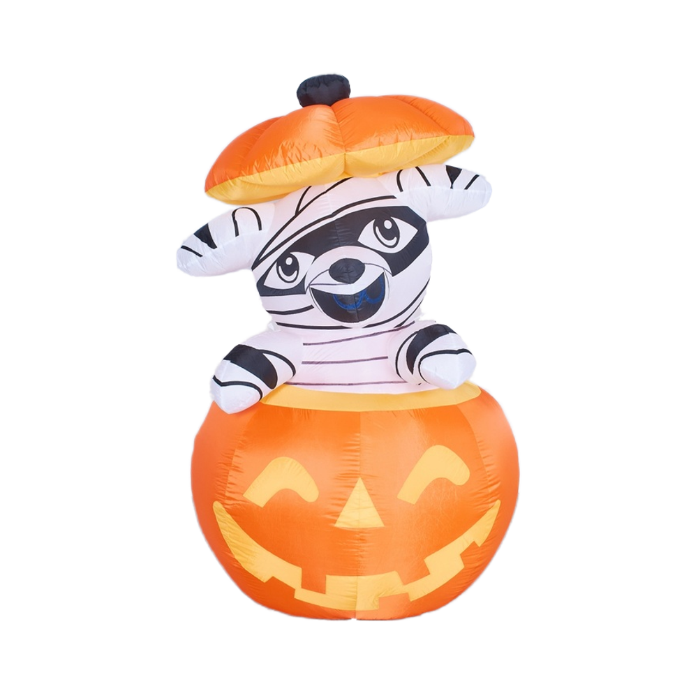 5FT Halloween Gonflables Chien Allongez-vous sur la citrouille