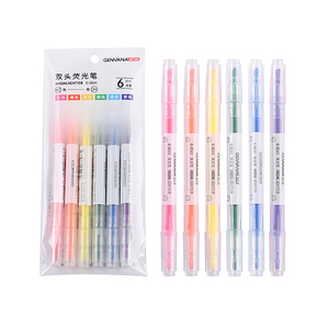 Bút đánh dấu huỳnh quang 6 màu sắc bền Highlighter đánh dấu không thấm nước nhanh khô sợi tip huỳnh quang pastel <span class=keywords><strong>highlighters</strong></span> - Product Image 1