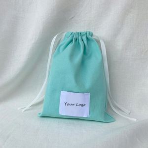 Biodegradable GOTS Cotton Dust Pouch Double Ribbons <b>Drawstring</b> Muslin Bag for Crafts Stickers Gifts Candles Photo Frames - Product Image 1