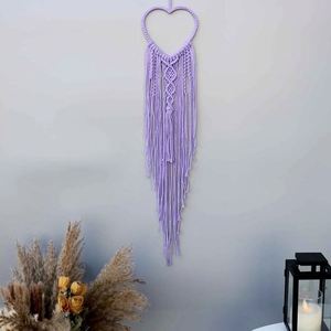 Macramé Rosa tejido de pared cesta de ratán figuritas de baño pequeña Decoración de mesa Bohemia perchas de plantas decorativas raras y elegantes - Product Image 5