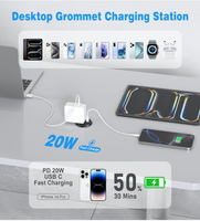 Enchufe Empotrable Redondo Estadounidense, Enchufe TR Oculto de 1 Salida, 125V 15A con Puertos USB, para Muebles de Oficina, Sala de Conferencias, Mesa de Cocina