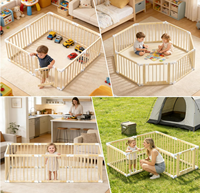 Barrière de sécurité pliable en bois pour bébé, portable et robuste avec boucle de verrouillage, couleur et taille personnalisables pour les enfants de 2 à 4 ans