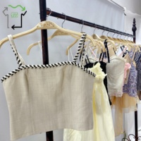 Venta al por mayor de camisolas de tirantes finos para mujer, estilo coreano Y2K, pacas de ropa usada de primera calidad para exportación, proveedor de ropa de mujer, venta a granel.