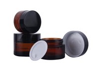 Pot lisse côté 1 oz 2oz 4oz 8oz, lot de 10, crème à onguent en verre transparent, conteneurs de cosmétiques de 30ml, conteneur vide pour crème de visage
