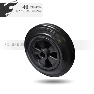 3 4 5 6 8 inchi roulette roulante et roues pour chariot roulette en caoutchouc solide noir roue chariot brouette - Product Image 1