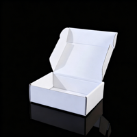 Boîte d'expédition pliable double face blanche à 3 couches en carton ondulé E Flute, personnalisable avec logo, pour cosmétiques, vêtements et bijoux