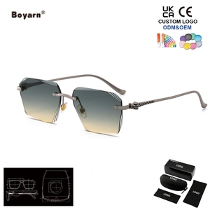 <span class=keywords><strong>Gafas</strong></span> de Sol Boyarn March con Grabado de Logotipo Personalizado Disponible, Nuevo Modelo sin Montura, Protección UV400, <span class=keywords><strong>Gafas</strong></span> de Sol Metálicas con Corte de Diamante - Product Image 4