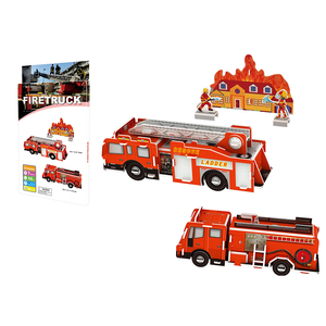 Modèle <span class=keywords><strong>de</strong></span> puzzle 3D en papier DIY, <span class=keywords><strong>camion</strong></span> <span class=keywords><strong>de</strong></span> pompiers 3D avec 56 pièces - Product Image 1