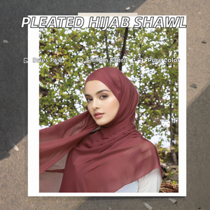 Voile plissé uni pour femmes musulmanes, foulard froissé en mousseline à séchage rapide, longue écharpe pour la tête – Vente en gros - Product Image 2