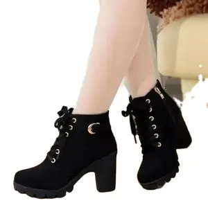 2023 Autumn Woman Ankle Lace-up Booties Ladies Ankle & High Heel Boots