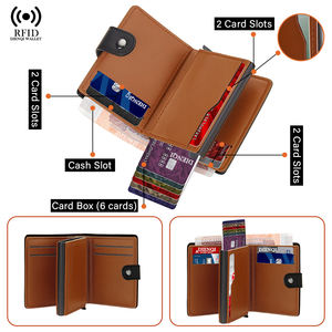 Rfid cüzdan para klip para çantaları <span class=keywords><strong>Pop</strong></span> <span class=keywords><strong>up</strong></span> Metal kasa Bifold kredi ile kart tutucu erkek kısa çanta çile akıllı cüzdan erkekler için - Product Image 4