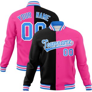 Chaqueta de Béisbol Varsity Personalizada, Chaqueta Bomber con Letras Divididas, Cortavientos Ligera, Chaqueta Informal Unisex para Adultos, Resistente al Viento para Otoño - Product Image 1