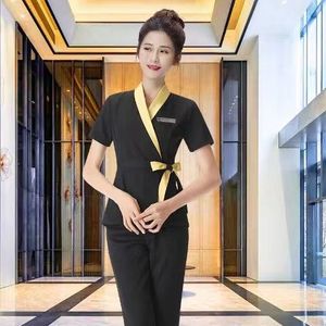 Soporte logotipo personalizado salón de belleza Tops Spa uniforme mujeres ropa médica uniformes traje - Product Image 5