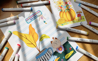 Marqueurs à alcool Ohuhu 72 couleurs Ensemble d'encre rechargeable pour artistes adultes Illustration à colorier