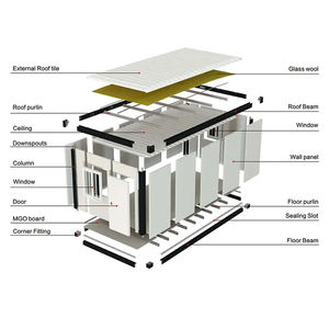 Casa contenedor modular casa Oficina cabina casa barata pequeña casa desmontable paquete plano casa contenedor - Product Image 2