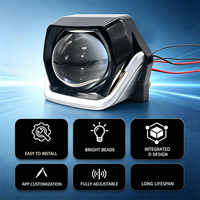 Cache-phare carré LED 3 pouces 2 pièces avec lentille RGB et contrôle par application, effet Angel Eye Halo, pour la rénovation de phares de voiture et de moto, et feux de jour