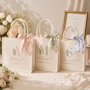 Custom Printed Tote Eco Friendly Cotton Canvas <b>Gift</b> <b>Bag</b> for <b>Wedding</b> Party Guests - Product Image 4