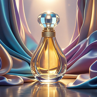 Bouteilles de Parfum en Verre de Haute Qualité, Design Simple, Rond ou Rectangle, 30ml, 50ml, 100ml, avec Capuchon Doré, Fabrication Chinoise