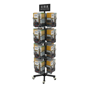 Espositore Girevole in Metallo Resistente <span class=keywords><strong>per</strong></span> Libri, Scaffale Promozionale Multistrato con Ruote <span class=keywords><strong>per</strong></span> <span class=keywords><strong>Librerie</strong></span> e Negozi al Dettaglio - Product Image 2