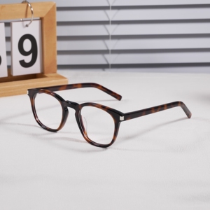 Gafas Redondas Vintage con Bloqueo de Luz Azul para Hombre y Mujer, Montura Óptica de Acetato, Negro Tortoise, Transparentes, con Graduación - Product Image 2