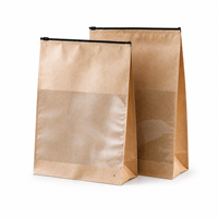 Pochette autoportante personnalisée en papier kraft pour vêtements, sac de rangement, design imprimable avec logo, anti-poussière et anti-humidité