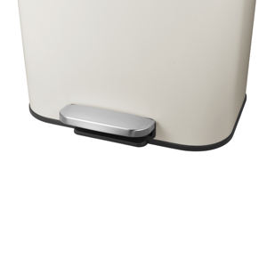 Rechthoekige roestvrijstalen voetpedaal prullenbak met soft-close deksel, ecologisch, voor keuken, kantoor en afvalrecycling - Product Image 5
