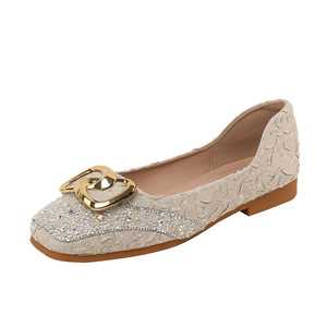 2025 printemps chaussures plates soirée brise une étape bateau dentelle diamant femmes chaussures simples grandes femmes chaussures simples - Product Image 6