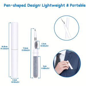 Kit de Limpieza Multifuncional para Auriculares Inalámbricos, Pluma de Limpieza con Cepillo Suave y Esponja Flocada para Estuche de Auriculares - Product Image 5