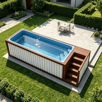 Piscine hors sol préfabriquée pour la maison, en conteneur maritime de 20 ou 40 pieds, installation facile, pour jardin extérieur familial