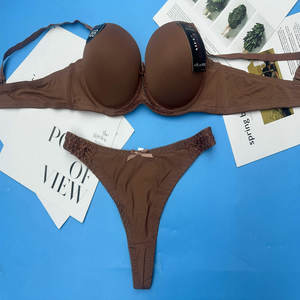 2.05 dolar YRF026 Size36-46 B fincan düz renk çift kalın sutyen <span class=keywords><strong>Penty</strong></span> seti kadın sutyen ve külot tüm renkler ile setleri - Product Image 4