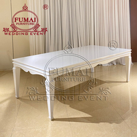 Table à manger moderne FUMAI avec plateau en MDF blanc et pieds dorés, ensemble de meubles contemporains pour hôtel