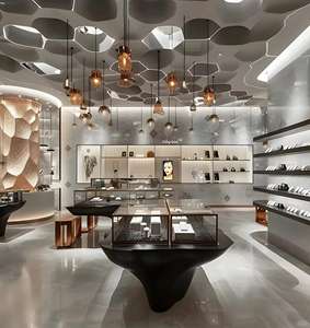 Diseño de Joyería Moderna Personalizada, Exhibidores de Joyería de Madera de Alta Calidad con Iluminación LED para Centros Comerciales - Product Image 1