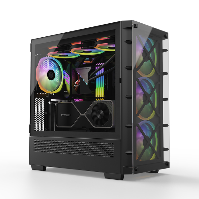 Computer Parts Full Tower EATX Motherboards Gaming PC Case Sea View Design Side Opening Panel for Gaming Pc Full Setup