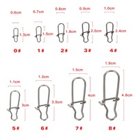 Klip memancing luar ruangan, aksesoris memancing Pin ditingkatkan memancing Stainless Steel jepret 0 #1 #2 #3 #4 #5 #6 #7 #8 #