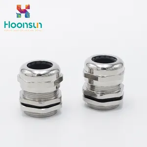 Hoonsun M80x2 metal brass straight cable glands, accept customize cable glands