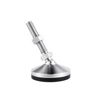 Pieds de mise à niveau réglables en métal d'acier inoxydable de M16X100mm diamètre de 80-100mm avec les tasses de pied articulées par base en caoutchouc antidérapante