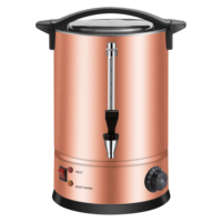 Pemanas Air Listrik Stainless Steel Warna Emas, Boiler Air Panas untuk Katering, Teko Besar untuk Merebus Air, Dispenser Kopi