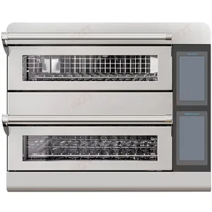 La máquina de horno de pizza de dos pisos eléctrica de impacto comercial de alta velocidad de 16 pulgadas cocina hasta 40 pizzas de 16 pulgadas por hora