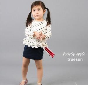 Vêtements pour enfants en gros, ensemble de 2 pièces, t-shirt à manches longues et jupe courte unie pour filles, provenant d'un fournisseur chinois - Product Image 6