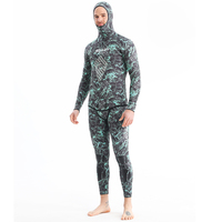 3mm Camouflage Néoprène Split Wetsuit Set Jacket and Trousers for Freediving Spearfishing Cold Water Diving