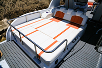 Bateau ponton en aluminium Kinlife certifié CE de 22 pieds, yacht de sport de luxe avec moteur et sièges de salon pour la pêche et les loisirs