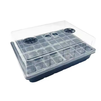 Serre à humidité réglable avec plateau en plastique pour semis, boîte à semis pour mini-jardin