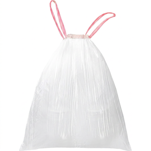 <b>Blue</b> Square Bottom Disposable PE Garbage Bags with Heat Seal Household Use <b>Roll</b> - Product Image 1