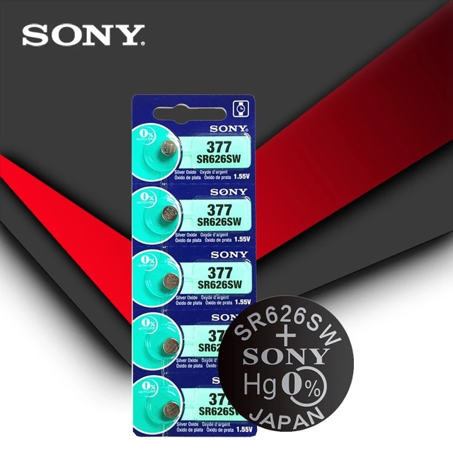 For Sony 623 D337 V337 SP337 SR626SW 1.55v Button Cell Watch Battery 377 Coin Silver Oxide Battery